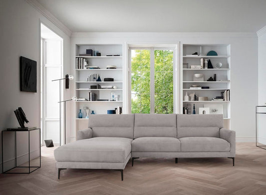 Divani Casa Paraiso - Modern Grey Fabric Left Facing Sectional Sofa