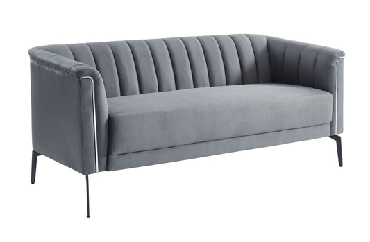 Divani Casa Patton - Modern Dark Grey Fabric Sofa