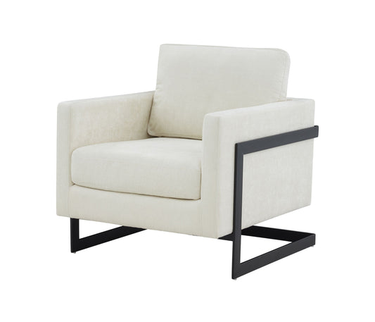 Modrest Prince - Contemporary Cream + Black Fabric Accent Chair