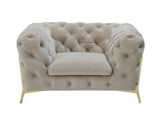 Divani Casa Quincey - Transitional Beige Velvet Chair