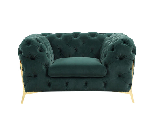 Divani Casa Quincey - Transitional Emerald Green Velvet Chair