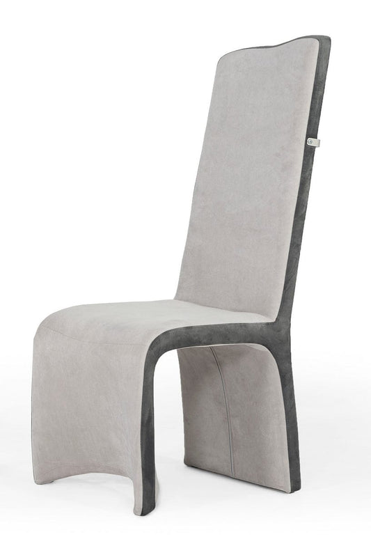 Modrest Sapphire - Modern Beige & Grey Dining Chair (Set of 2)