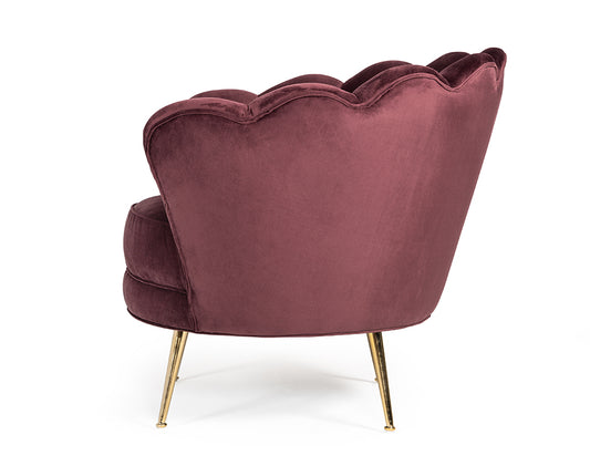 Divani Casa Selva Modern Rust Velvet Accent Chair