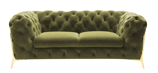 Divani Casa Sheila - Transitional Green Fabric Loveseat
