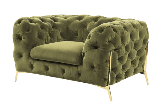 Divani Casa Sheila - Transitional Green Fabric Chair