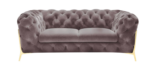 Divani Casa Sheila - Transitional Silver Fabric Loveseat