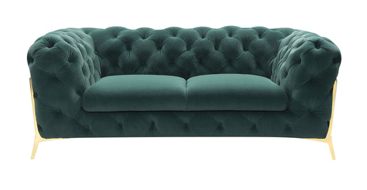 Divani Casa Sheila - Transitional Emerald Green Fabric Loveseat
