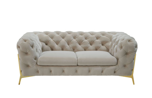 Divani Casa Sheila - Transitional Beige Fabric Loveseat