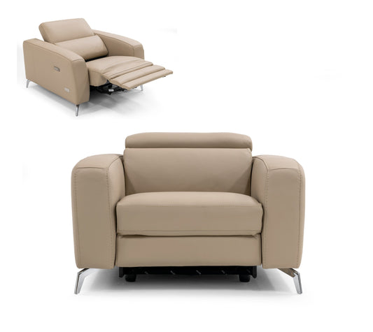 Coronelli Collezioni Turin - Italian Cappuccino Leather Recliner Chair