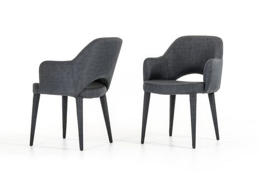 Modrest Williamette Mid-Century Dark Grey Fabric Dining Chair
