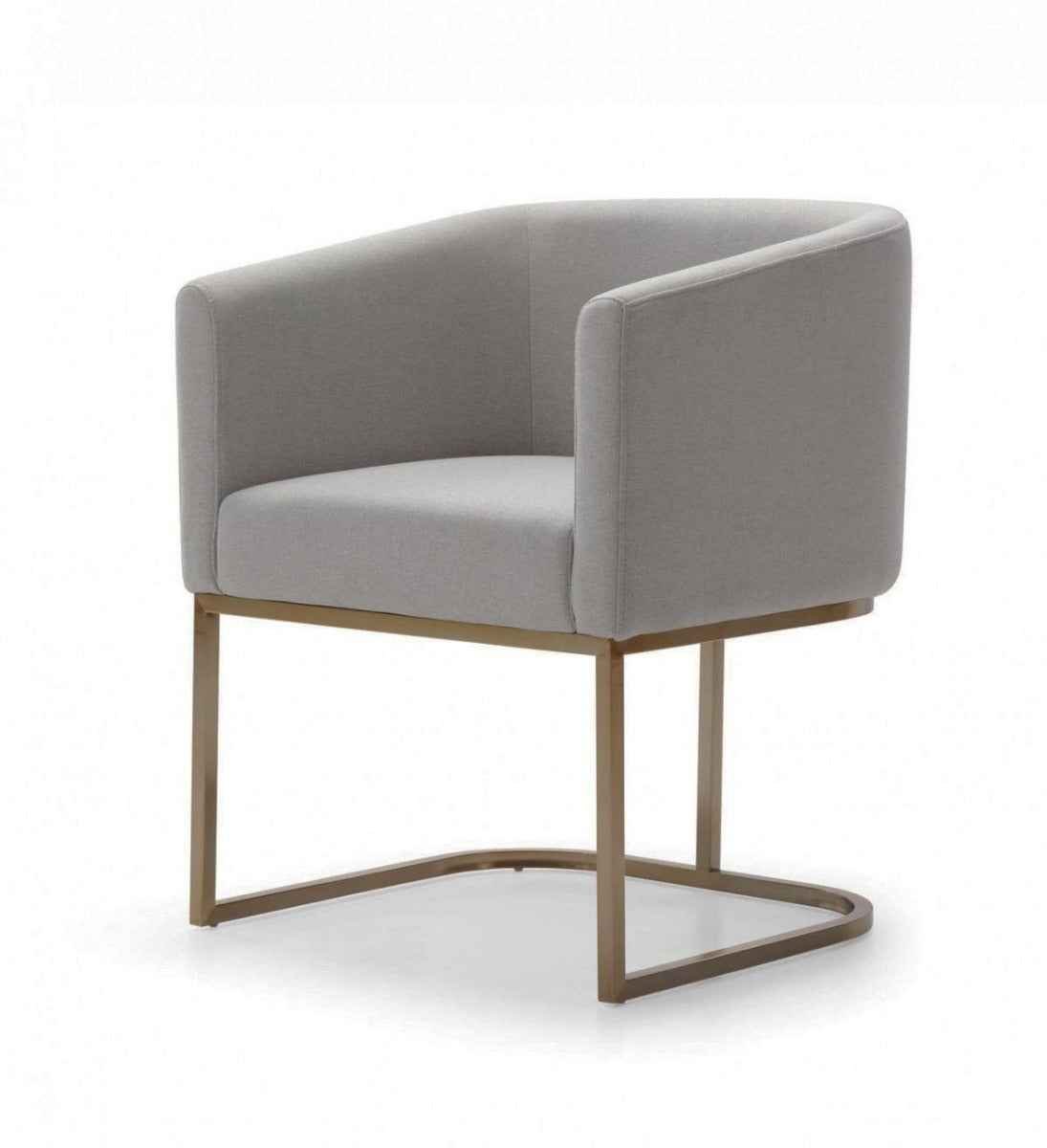 Modrest Yukon - Modern Medium Grey Fabric & Antique Brass Dining Chair