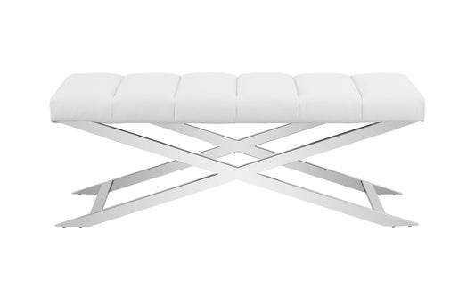 Modrest Xane - Contemporary White Vegan Leather Bench