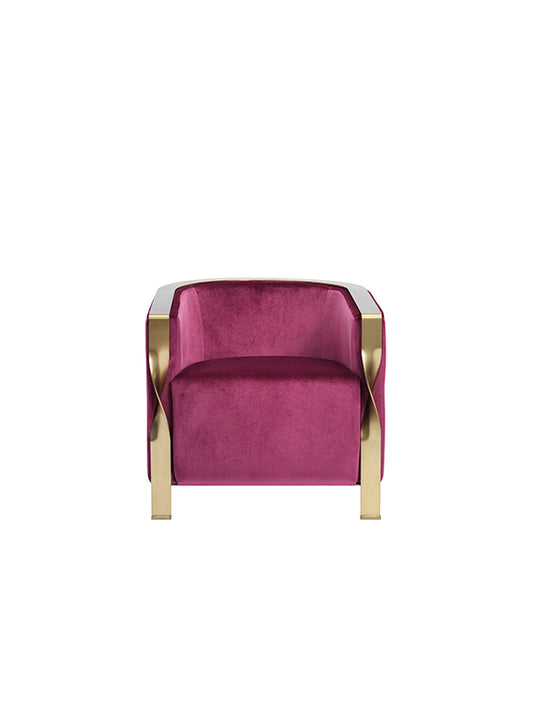 Divani Casa Anthony Modern Pink & Gold Accent Chair